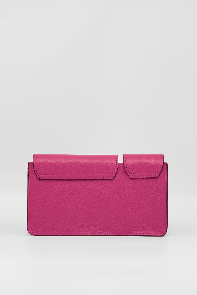 Crossbody-Bag MARINA aus genarbtem Leder in pink