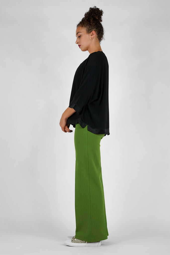 Weite Hose im Joggpants-Stil in grün