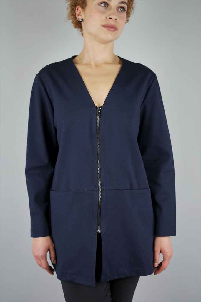 Legere Basic-Jacke ideal für neutrale Lagen-Looks in dunkelblau